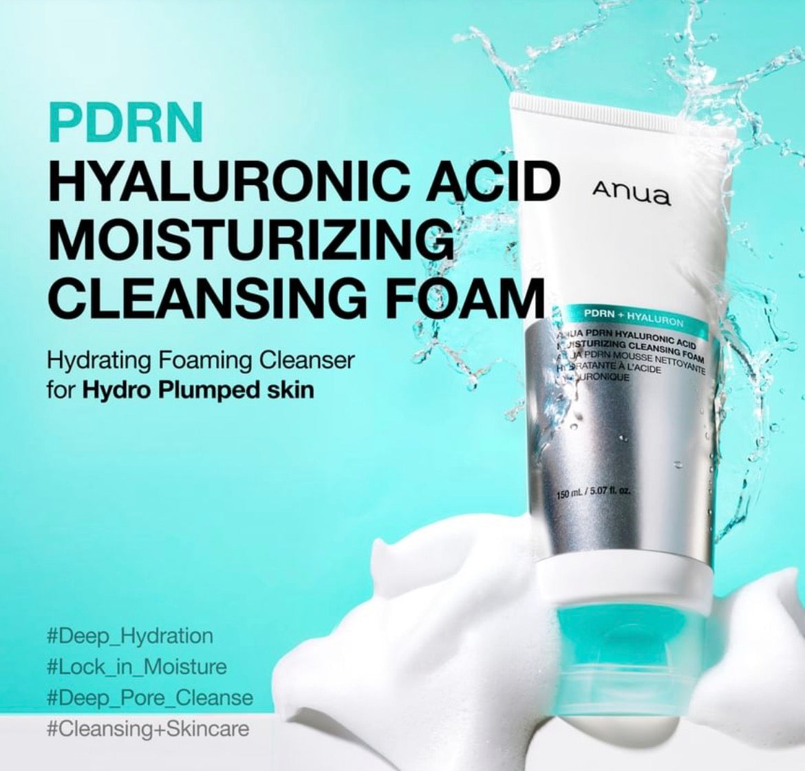 Anua - PDRN Hyaluronic Acid Moisturizing Cleansing Foam
