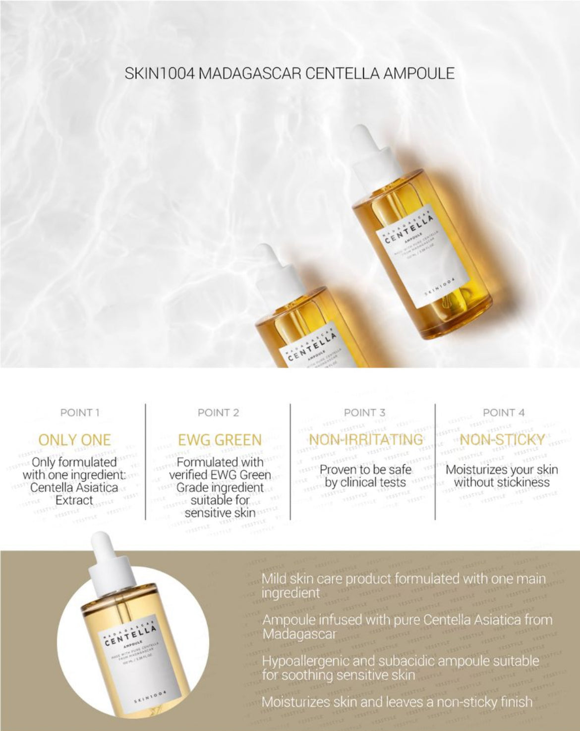 SKIN 1004 - Madagascar Centella Asiatica 100
Ampoule